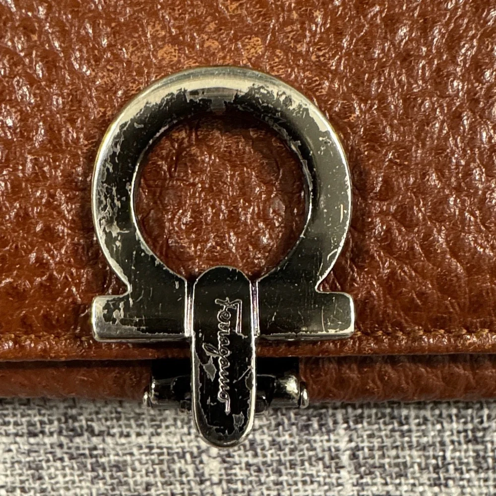 Salvatore Ferragamo Brown Leather Long Wallet